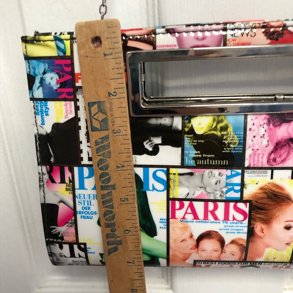 Fashion Magazine Cover Collage Chain Clutch - Multicolor - Picture 14 of 16